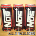 (3 CANS) NOS ENERGY DRINK - POWER PUNCH! FULL UNOPENED 16oz Cans!