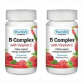 YumVs B-Complex + Vitamin C, Strawberry 140 Vegetarian, Non GMO Gummies 2-Pack