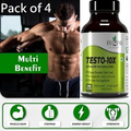 Pack of 4 X 60 Tab. Testo 10X - Male Vitality Supplement for Energy, Muscle Gain