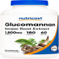 Nutricost Glucomannan 1800mg, Konjac Root Extract, 180 Capsules, Natural Fiber