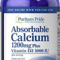 Puritan's Pride Absorbable Calcium Vitamin and Mineral Supplement - 1200mg