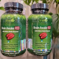 2x Irwin Naturals Brain Awake RED Nitric Oxide Booster Focus Mental Clarity 60