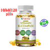 60× Vitamin B Complex,Vitamins B1, B2, B3, B5, B6, B8,B12,Energy, Metabolism Aid