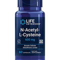 Life Extension Creatine Capsules 120 Count & N-Acetyl-L-Cysteine Immune & Respiratory Support 60 Capsules Bundle