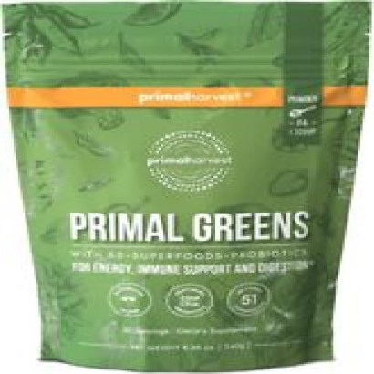 Primal Harvest Super Greens Powder, 30 Servings +50 Greens Superfood Chlorella
