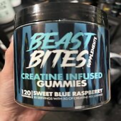 CREATINE INFUSED GUMMIES 150 Beast Bites  Sweet Blue Raspberry.
