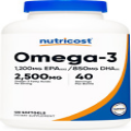Omega 3 Fish Oil - 2500MG, 120 Softgels (40 Serv) - Fish Oil, Wild Caught! 1200M