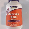 Now Foods Caprylic Acid 600 mg 100 Softgels GMP (New Sealed 07/2026)