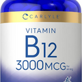 Carlyle B-12 | 3000Mcg per Serving | 180 Vegetarian Tablets | for Adults | Veget