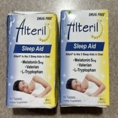 (2) New Boxes Alteril - Sleep Aid All Natural - 60 Tablets Per Box