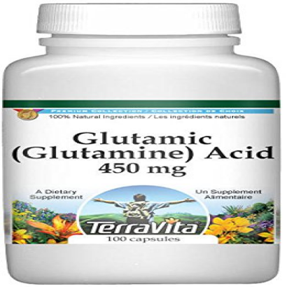 Terravita Glutamic (Glutamine) Acid - 450 mg (100 Capsules, ZIN: 513331) - 2 Pack