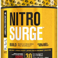 Jacked Factory Nitrosurge Build Pre Workout with Creatine for Muscle Building - Con Cret Powder & elevATP Intense Energy, Powerful Pumps, Endless Endurance 30 Servings, Cherry Limeade