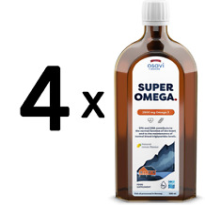 (2000 ml, 66,48 EUR/1L) 4 x (Osavi Super Omega, 2900mg Omega 3 (Lemon) - 500 ml