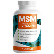 Pro Fuel MSM + natürliches Vitamin C | 365 Tabletten | 2000mg MSM | vegan