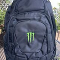 Monster Energy Black Premium Promo Backpack laptop Padded Pockets Zippers New