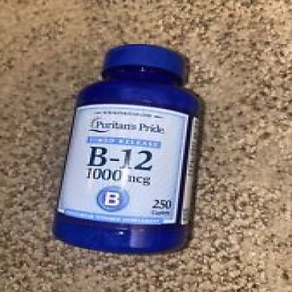 Vitamin B12 1000 Mcg Support Heart Energy Metabolism Nervous System, 250 Caplets
