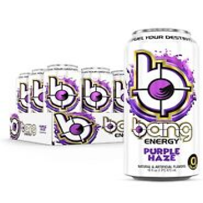 Bang Energy Purple Haze, Sugar-Free Energy Drink, 16-Ounce Pack of 12