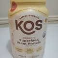 KOS Organic Plant Based Protein Powder Vanilla 2.3 lb Vegan Protein Powder