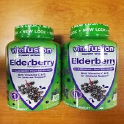 2 Pack: Vitafusion Elderberry 90 Gummy Vitamins Berry Flavor (Exp. 7/24) E3D