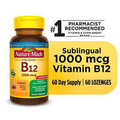 Nature Made Vitamin B12 Sublingual Sugar Free Micro-Lozenges 1000 mcg  60 Ct
