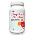 GNC L-Arginine & L-Citrulline 500mg/500mg, 120 Caplets, Increases Nitric...