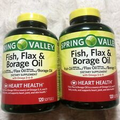 (2) Spring Valley Fish Flax Borage Oil (120 Softgels X 2) EXP 2/26 HEART HEALTH