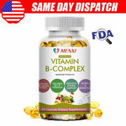 60× Vitamin B Complex,Vitamins B1, B2, B3, B5, B6, B8,B12,Energy, Metabolism Aid