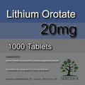 Lithium Orotate 20mg Vegetarian Healthy Mood Behavior Memory x 1000 Tablets