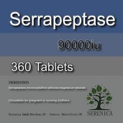 Serrapeptase STRONG 90000iu Enteric coated x 360 Tablets