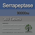Serrapeptase STRONG 90000iu Enteric coated x 360 Tablets