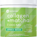 Matcha Hydrolyzed Collagen Peptides Powder, Japanese Matcha Green Tea for Gut He