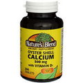 2 Pack Nature's Blend Oyster Shell Calcium + Vitamin D3 Tablets, 500 mg, 200 Ct