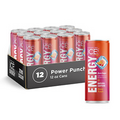 +ENERGY Power Punch Sparkling Water. Energy Drinks with Vitamins & Electrolytes,