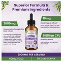 Liposomal Ashwagandha Liquid Drops 2000mg, Ashwagandha Root Extract Supplement