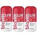 3X Biovitt LIV Detox Liver Nourish Restores Function 22 Types [3X 30 Capsule]