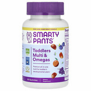 SmartyPants Toddlers, Multi & Omegas Gummies, Grape, Orange, and Blueberry