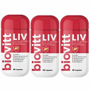 3X Biovitt LIV Detox Liver Nourish Restores Function 22 Types Extracts 30Capsule