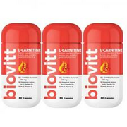 3X Biovitt L-Carnitine Vitamin Block Accelerate Fat Burning [3X 30 Capsule]