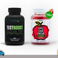 TEST BOOST Max Testosterone Build Muscle Men + Apple Cider Vinegar 60 Gummies