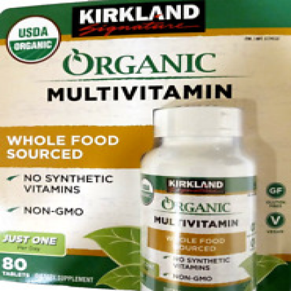 Kirkland Signature USDA Organic Multivitamin 80 Tabs EXP 01/2026