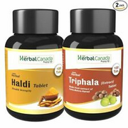 Haldi (100 Tablets) + Triphala (100 Tablets) || Healthy Combo Pack