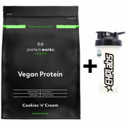 Vegan Protein Powder 1kg Cookies and Cream + EHP Shaker DATED MAR/2023