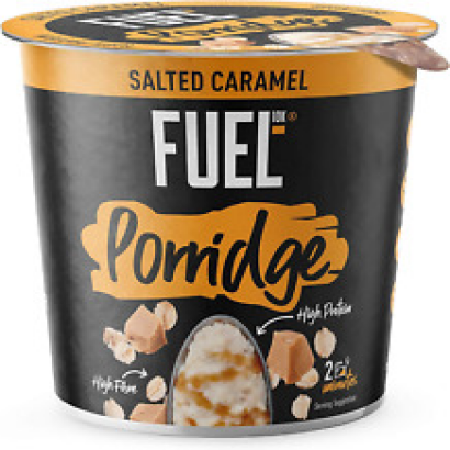 FUEL10K Porridge Pots, Salted Caramel - 8x70g - High Protein On The Go Breakfast