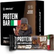 ® PROTEIN BAR Italian Protein Bar, 12 X 60G, 21G of Proteins, Low Sugar Snacks,
