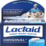 Original Strength Lactose Intolerance Relief Caplets with Natural Lactase Enzyme