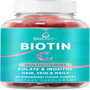 Biotin Hair Growth Vitamin Supplement Gummies with 5000Mcg for Women or Men | Ad