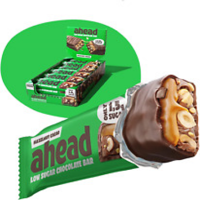 Ahead ACHIEVE | Keto Chocolate Bars – 18 x 35g – Hazelnut Cacao – Low Carb Sugar