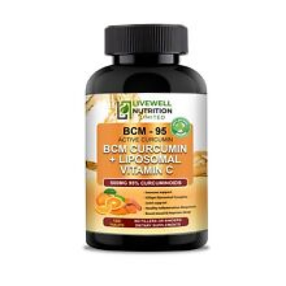 BCM – 95 Active Curcumin + Liposomal Vitamin C Advanced Formula 180 Tablets,1500