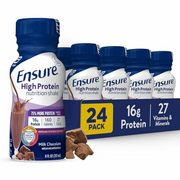 Ensure High Protein Milk Chocolate Nutrition Shake With Fiber, 8 Fl Oz (Pack of 24)