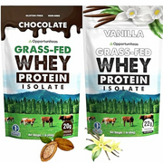 Opportuniteas Grass Fed Chocolate & Vanilla Whey Protein Isolate Powder - Protein Powder Without Artificial Sweeteners, Hormone-Free Cows, Non GMO - 2X 1lb Bundle